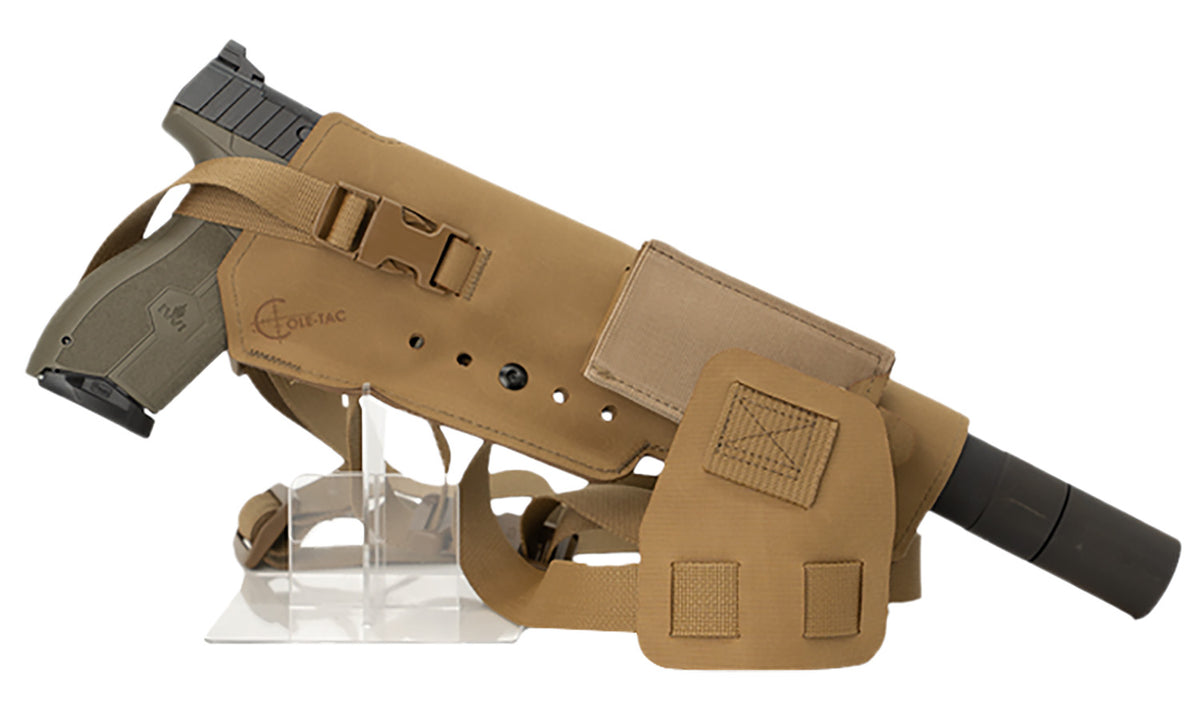Cole-tac VWX103 Varmint Wrangler XL Pistol Chest Holder Right Hand Coyote Brown