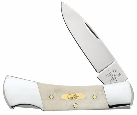 Case 11026 Lockback Folding Drop Point Plain Tru-Sharp Stainless Blade Knife, Smooth Natural Bone Handle