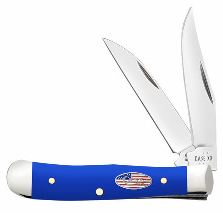 Case 16401 Trapper Tiny Folding Clip Point/Spey Plain SS Blade Knife, Smooth Royal Blue Handle