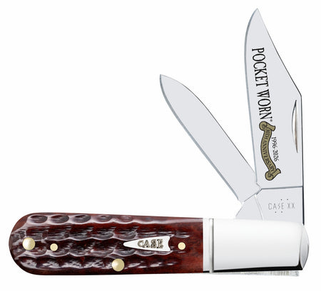 Case 55233 Barlow Pocket Worn Folding Knife, Corn Cob Jigged Mahogany Bone Handle