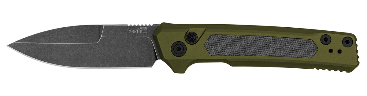 Kershaw 7205 Launch 22 3.45" Auto Folding Plain Spear Point CPM MagnaCut Blade OD Green Anodized w/ Micarta Inserts Handle