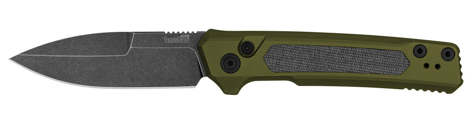 Kershaw 7205 Launch 22 3.45" Auto Folding Plain Spear Point CPM MagnaCut Blade OD Green Anodized w/ Micarta Inserts Handle