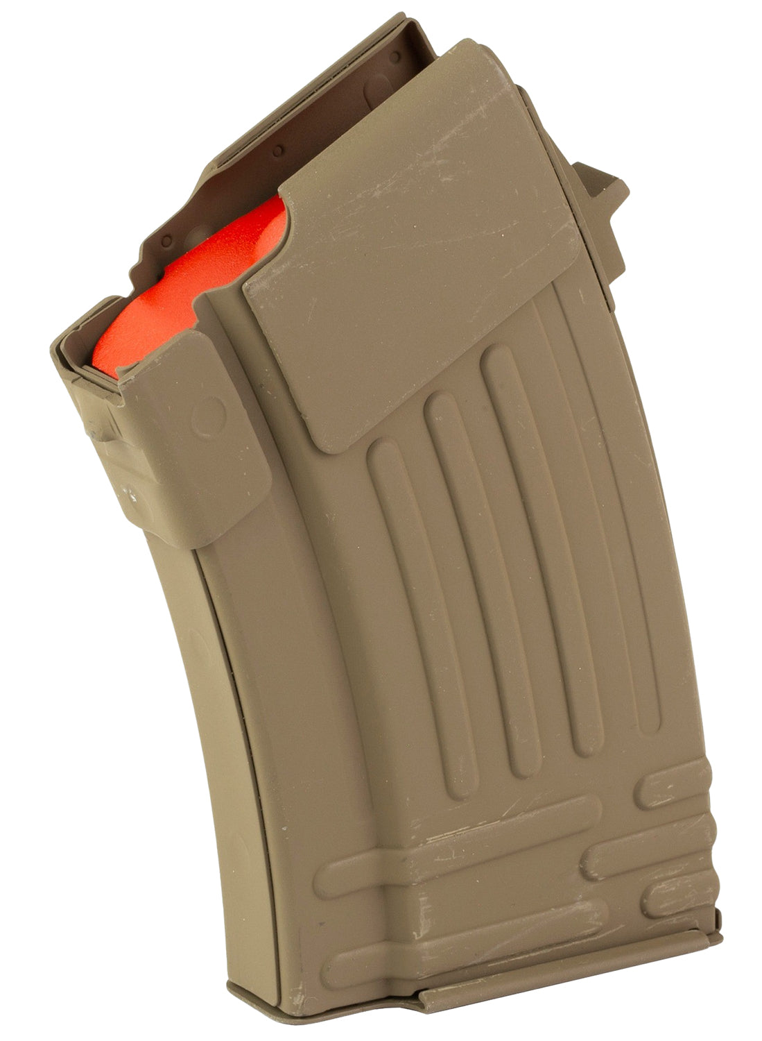 Global Ordnance 7.62x39mm 10rd Fully Ribbed AK-47 FDE Steel Magazine
