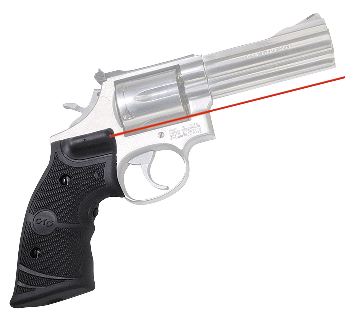 Crimson Trace 011290 Red Laser Lasergrips Fits S&W K & L Frame Round Butt Revolvers, Black Polymer