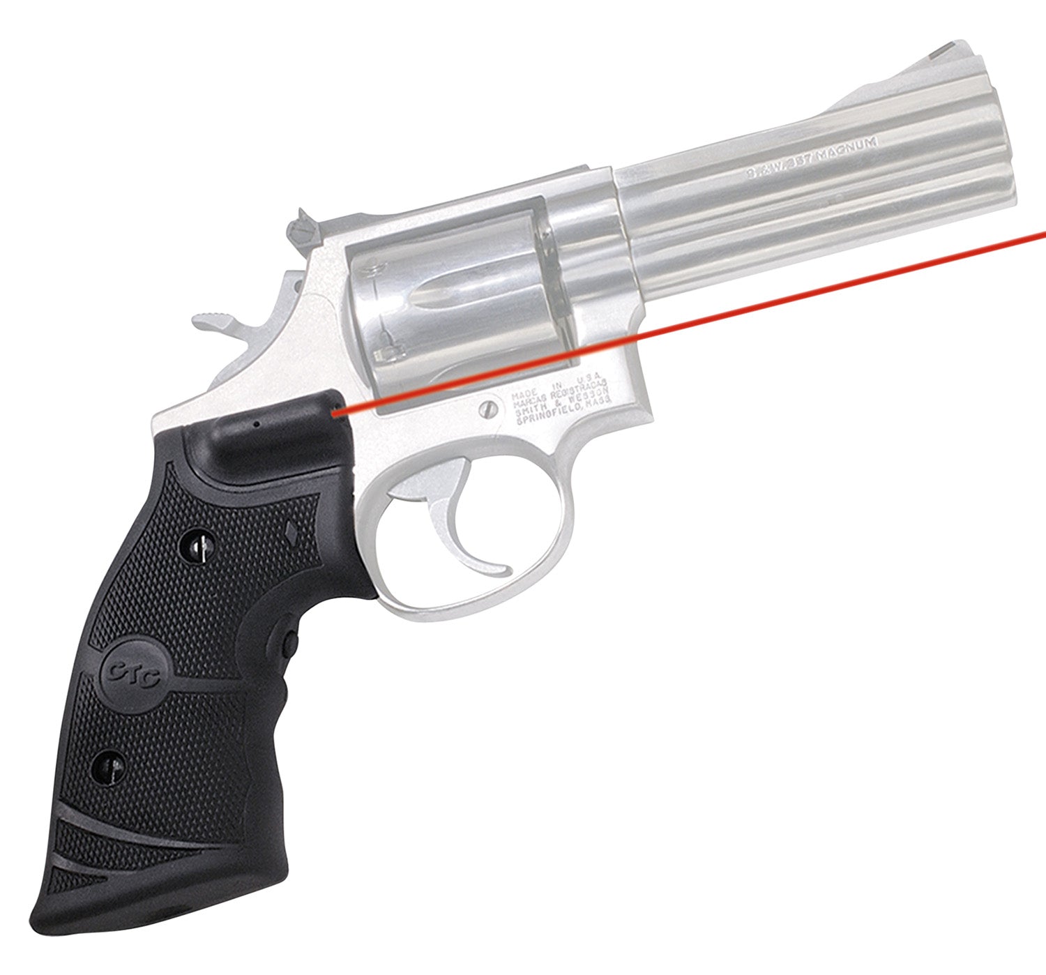 Crimson Trace 011290 Red Laser Lasergrips Fits S&W K & L Frame Round Butt Revolvers, Black Polymer