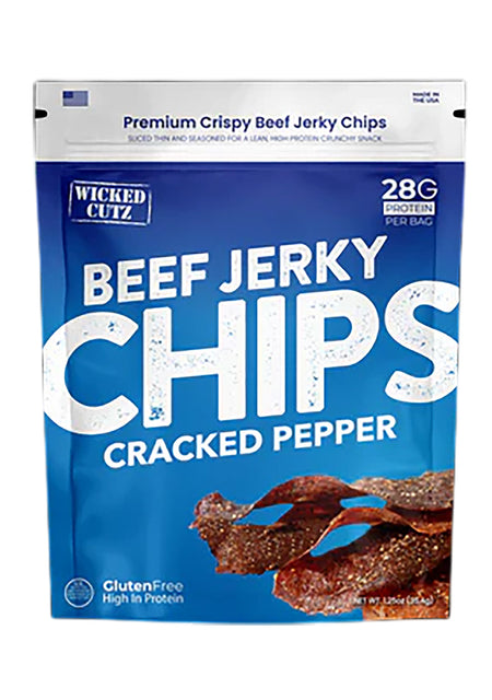 Wicked Cutz WCBC01CP Cracked Pepper Flavored Jerky Chip Snacks 8
