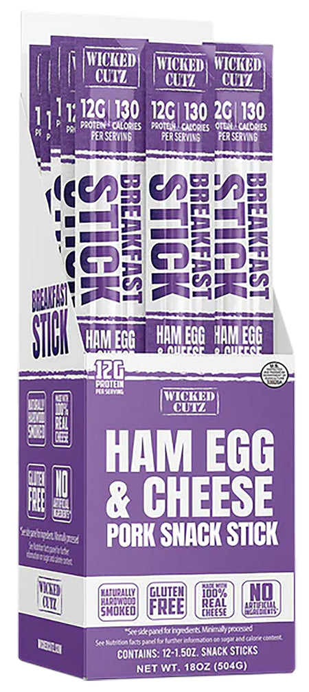 Wicked Cutz WCBR12HEC Ham Egg and Cheese Breakfast Sticks 12
