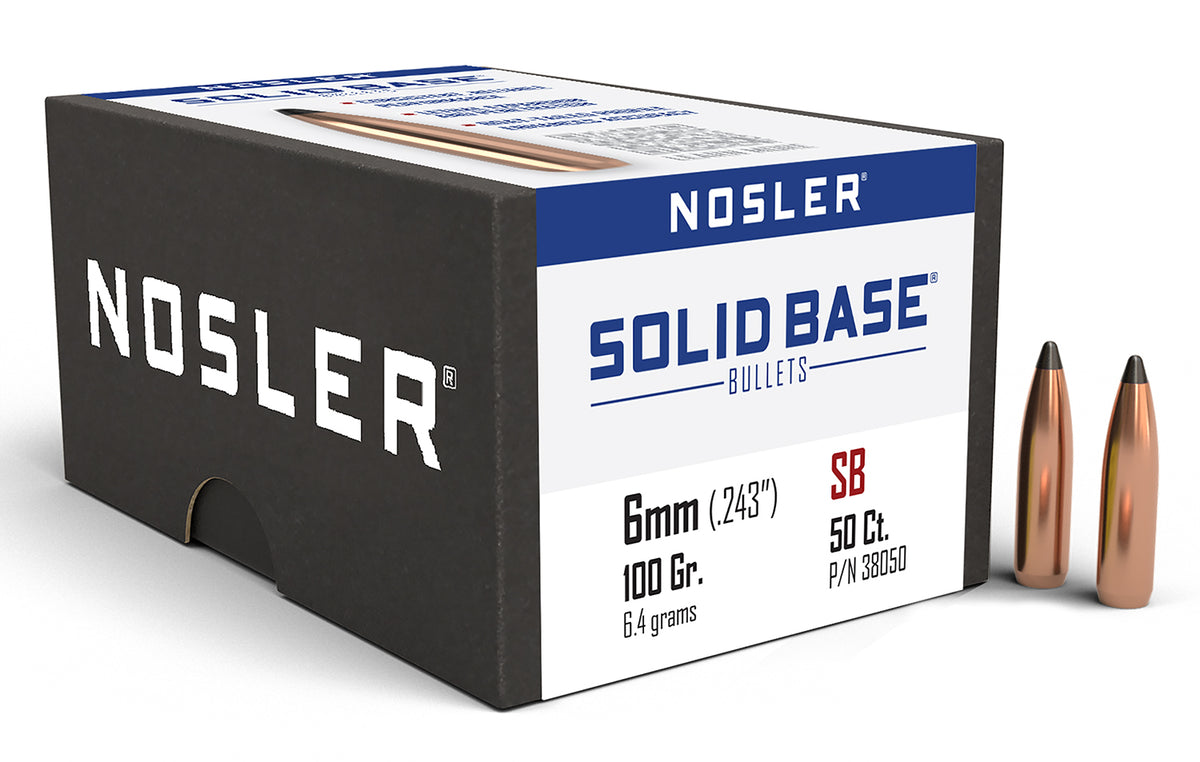 Nosler .243" 100 Grain Solid Base SP Rifle Bullets 50-Count