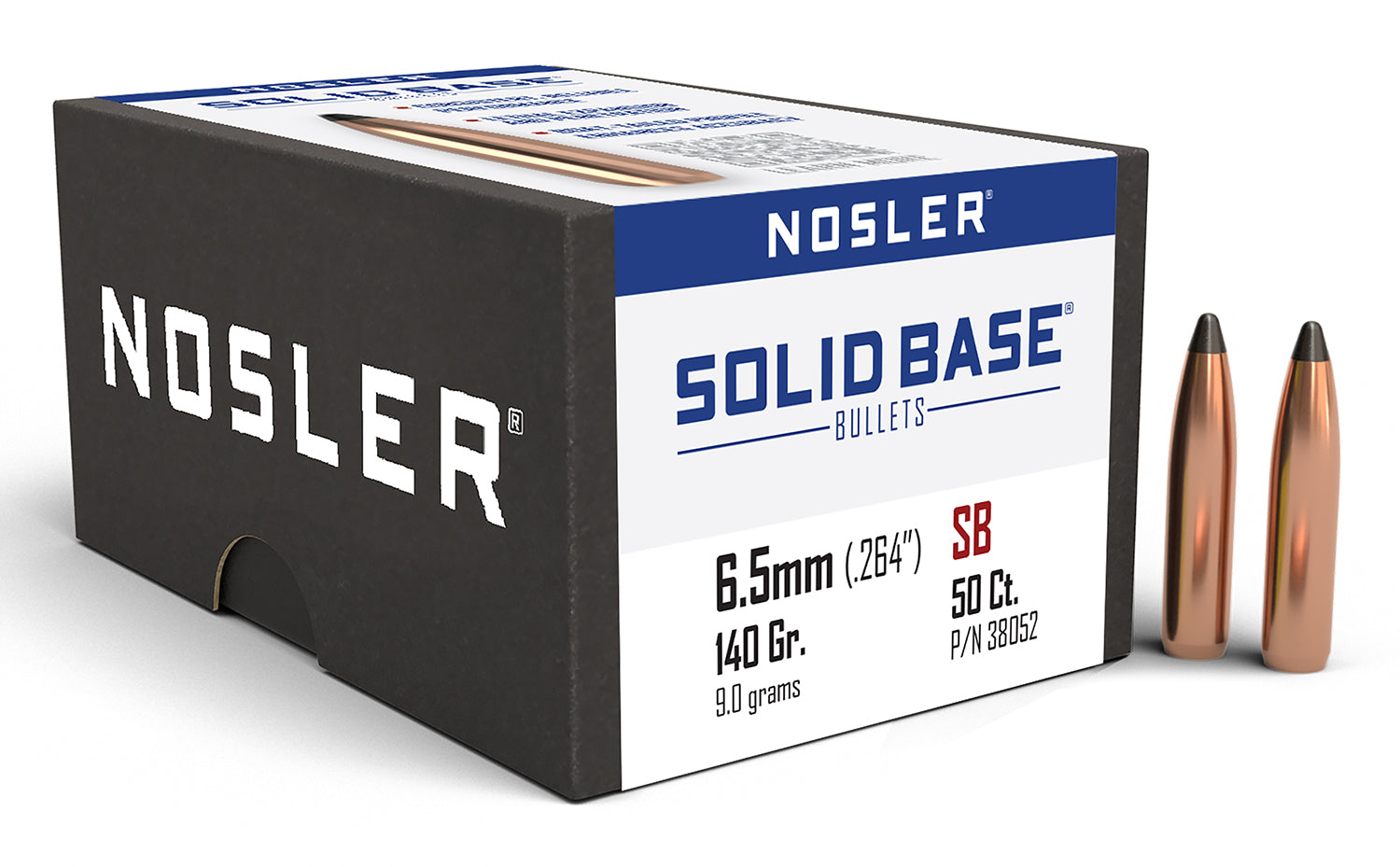 Nosler .264" 140 Grain Solid Base SP Rifle Bullets 50-Count