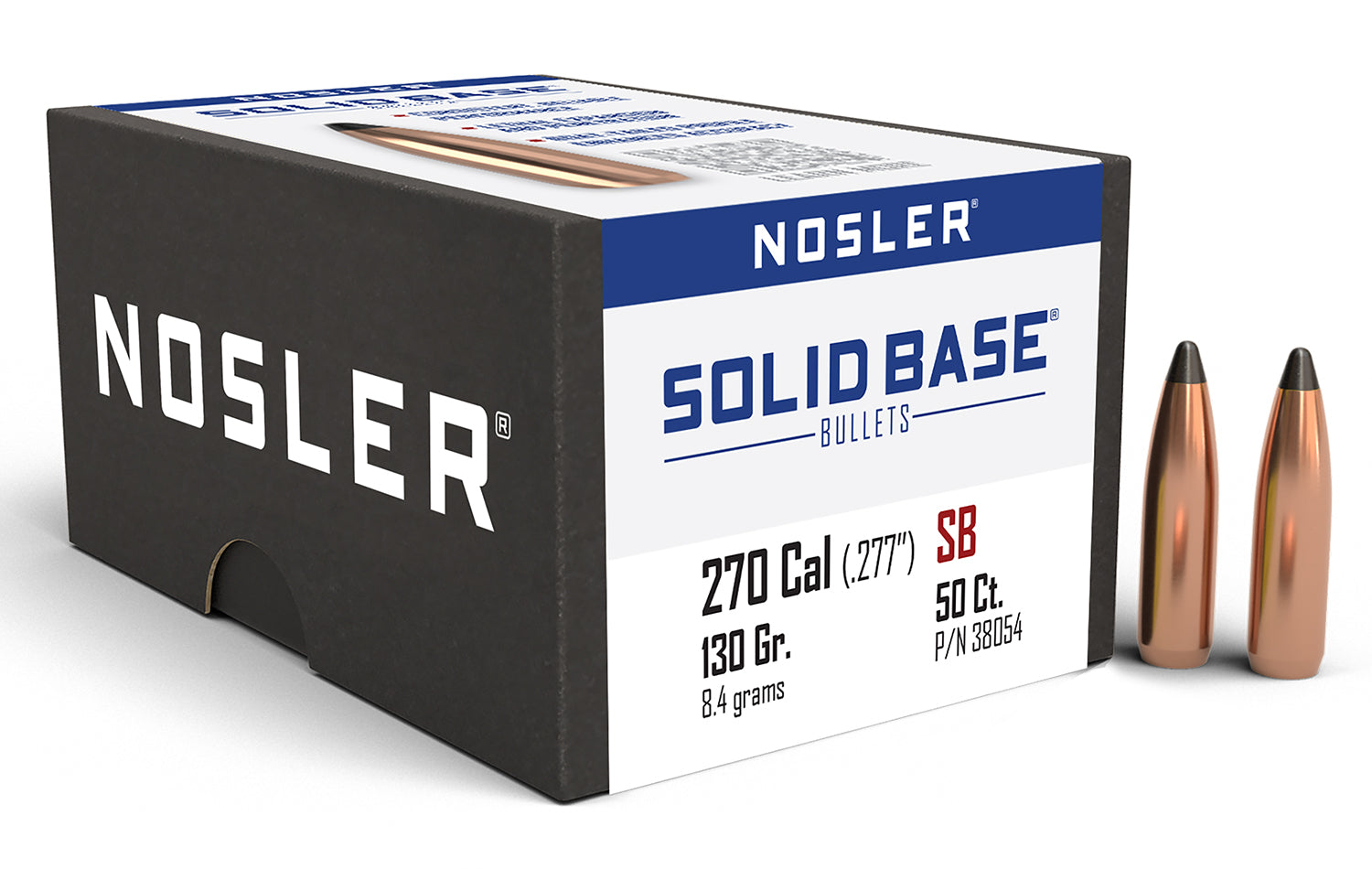 Nosler .277 Diameter 130 Grain Solid Base SP Bullets 50-Pack
