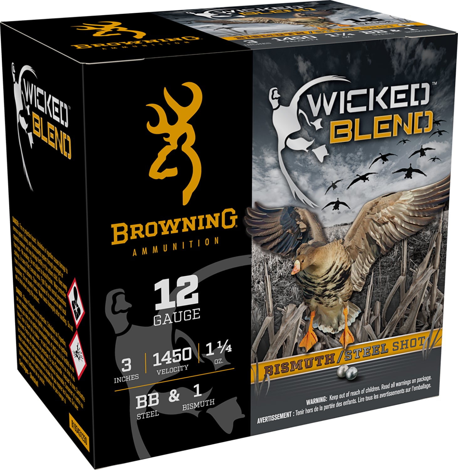 Browning 12 Gauge Shotgun Ammo  3 in 1-1/4 oz BB / 1