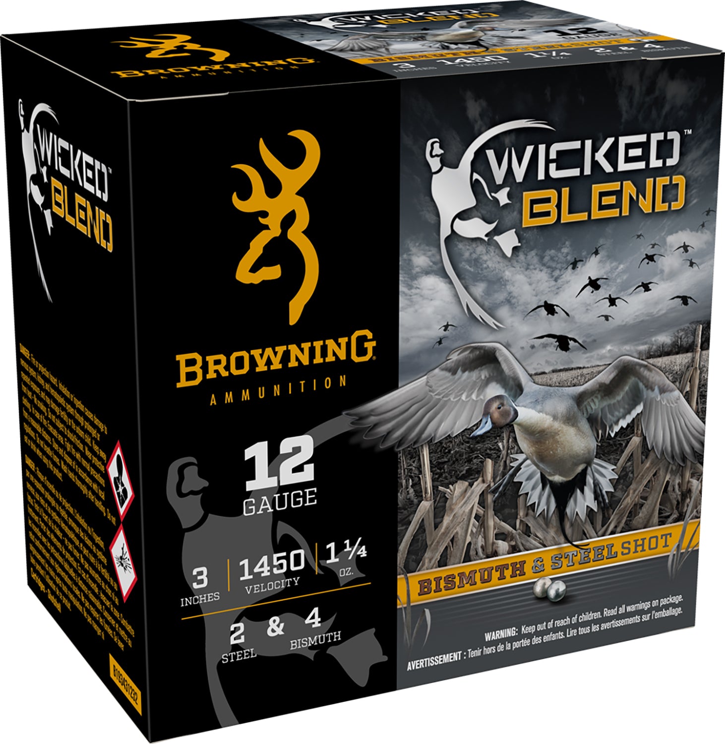 Browning 12 Gauge Shotgun Ammo  3 in 1-1/4 oz #2 / 4