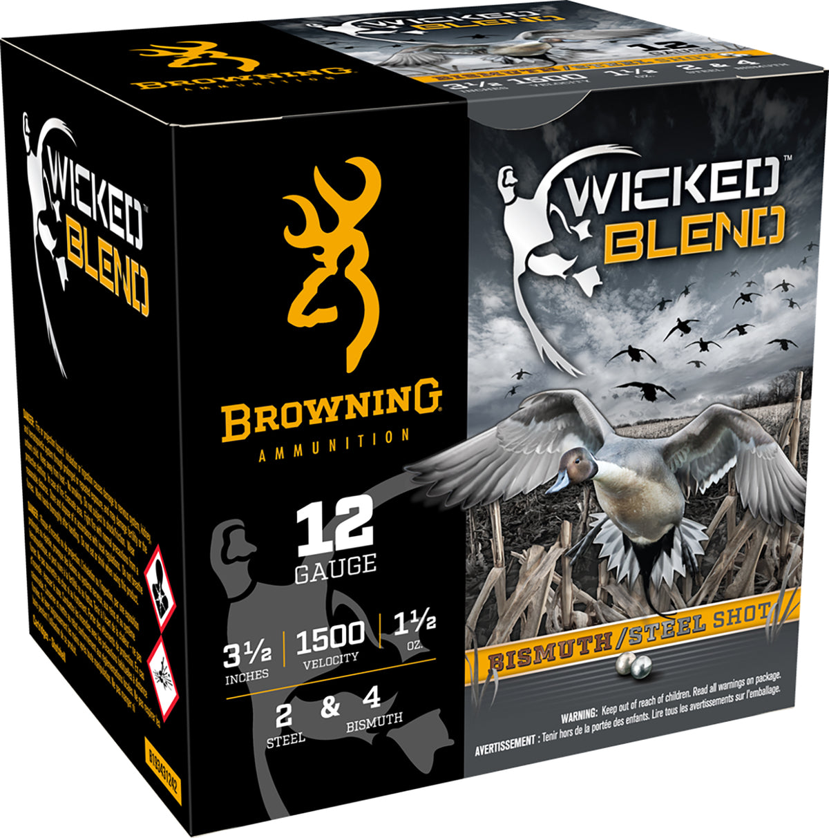 Browning 12 Gauge Shotgun Ammo  3.5 in 1-1/2 oz #2 / 4