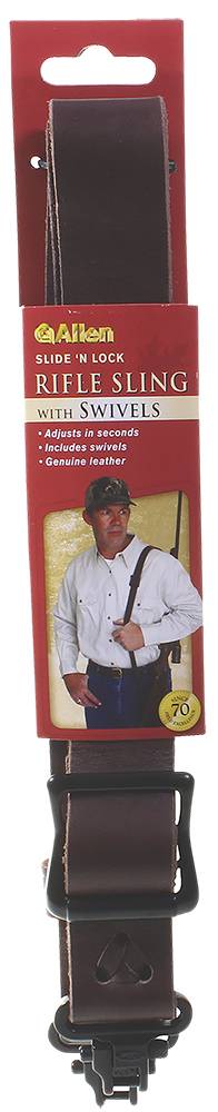 Allen Slide-N-Lock Leather Sling Brown with Swivel