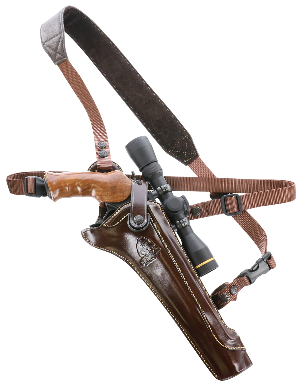 Galco KH130H Kodiak Hunter Shoulder/Torso Strap Havana Brown Leather Holster Ruger Blackhawk 7.5" Right Hand