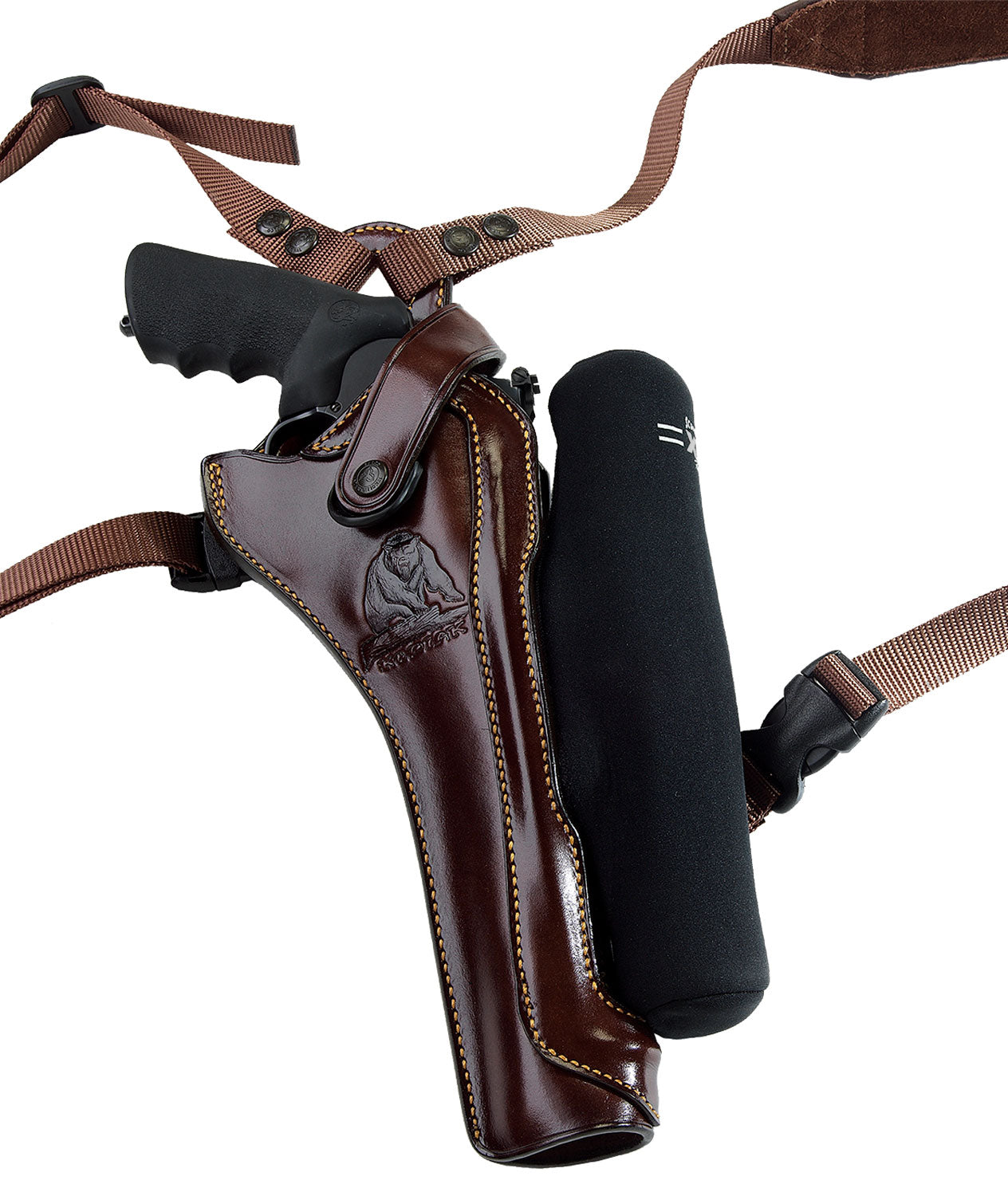 Galco KH172H Kodiak Hunter Shoulder/Torso Strap Brown Leather Holster S&W X Frame 8.375" Right Hand