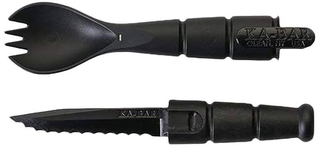 Ka-Bar 9909 Spork/Knife Combo Creamid Black 2.50" Blade 6.88" Long