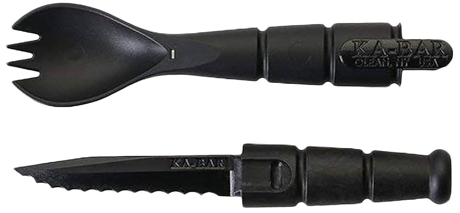 Ka-Bar 9909 Spork/Knife Combo Creamid Black 2.50" Blade 6.88" Long