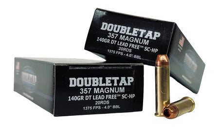 DoubleTap .357 Magnum DT LEAD FREE 140 grain Solid Copper Hollow Point ammunition