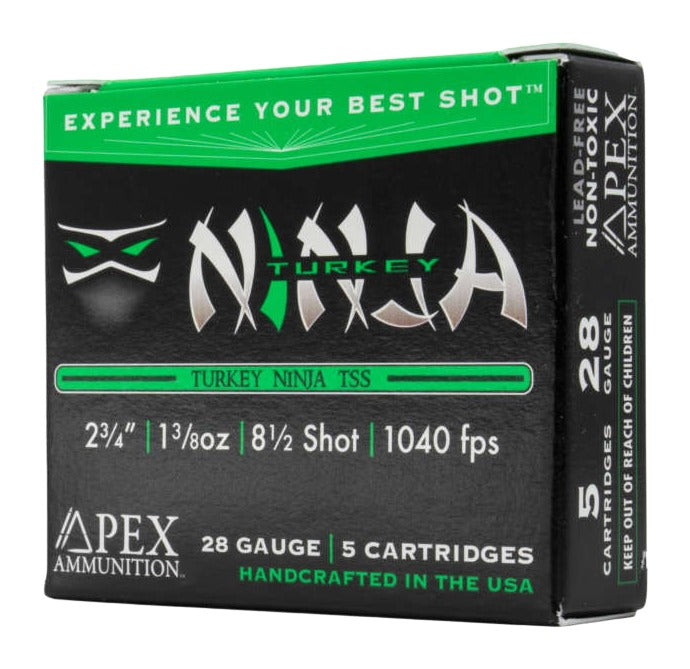 Apex 28 Gauge Shotgun Ammo Turkey Tss Ninja 2.75 in 1-3/8 oz #8.5