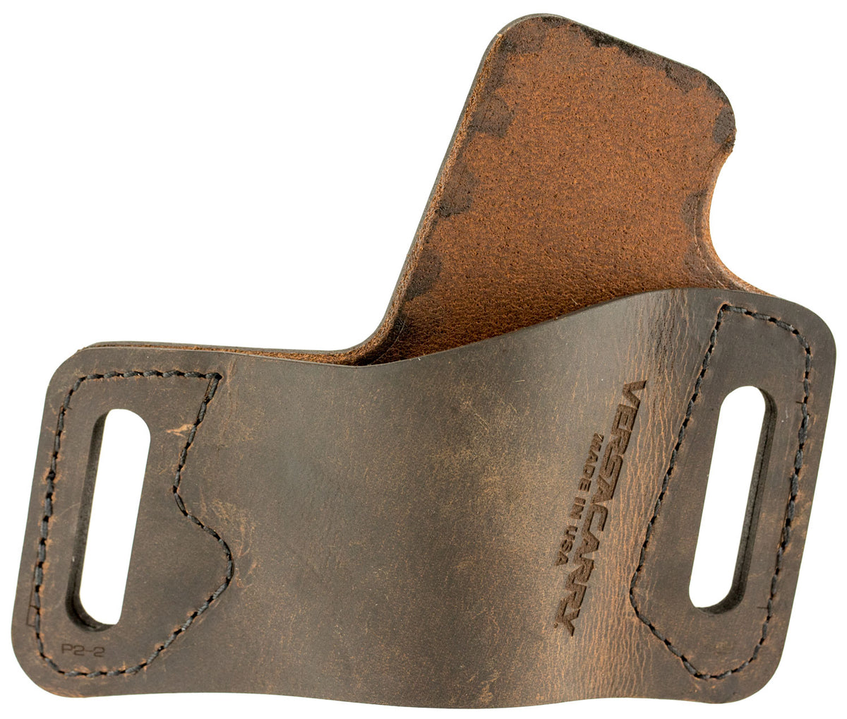 Versacarry Protector S1 Outside Waistband Leather Holster Fits Browning Hi-Power Right Hand Brown