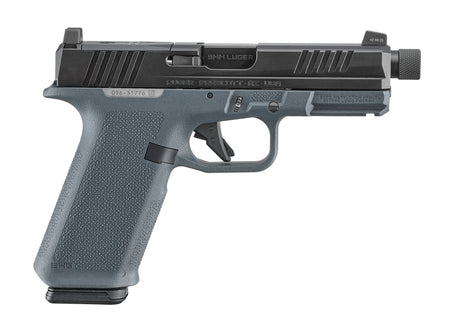 Ruger 19447 RXM 9mm Luger 17+1 4.50" Black FNC Nitride Alloy Steel Threaded Barrel & Optic Ready/Serrated Slide, Stealth Gray Polymer Frame w/Accessory Rail, Textured Grip, RMR/RMSc/DeltaPoint Pro Fo