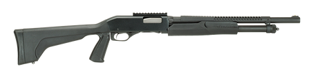 Stevens 19496 320 Security 12 Gauge 3" 5+1 18.50" Matte Black Carbon Steel Barrel, Matte Black Fixed Pistol Grip Stock, Ambidextrous 1-Piece Rail Includes Fixed Cylinder Bore Choke