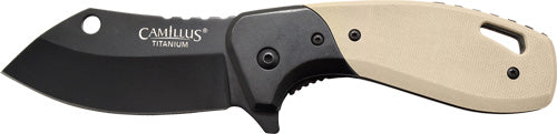 Camillus Chonk Tan G10 Handle Drop Point Folding Knife 2.75"