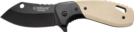 Camillus Chonk Tan G10 Handle Drop Point Folding Knife 2.75"