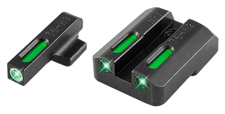 TruGlo TFX TG13HP1A Green Tritium & Fiber Optic Front/Rear Sight Combo - White Outline