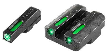 TruGlo TG13CZ1A TFX Black Green Tritium Fiber Optic Sight Pair with White Outline