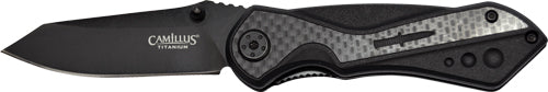 Camillus Machine Carbon Fiber Black Handle Folding Knife 2.78" SS Blade