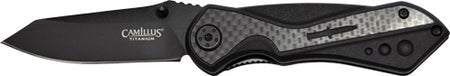 Camillus Machine Carbon Fiber Black Handle Folding Knife 2.78" SS Blade