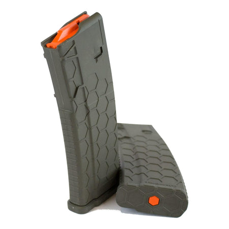 Sentry Hexmag S2 AR-15/M16 30-Round Rifle Magazine OD Green Orange Follower .223/5.56mm