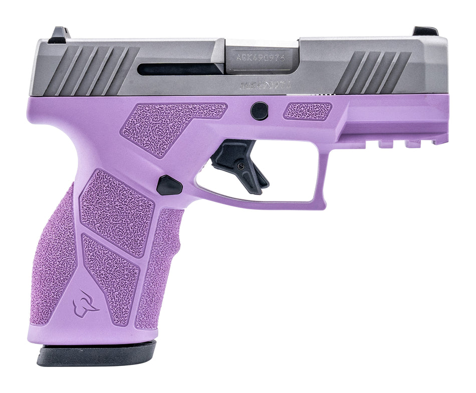Taurus 1-GX2939LP GX2 9mm Luger 13+1 3.37" Matte Stainless Steel Barrel, Matte Serrated Stainless Steel Slide, Light Purple Polymer Frame w/Picatinny Rail, Polymer Grip