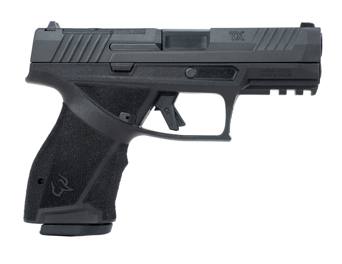 Taurus TX 9 Compact 9mm Luger 10+1 4" Black Barrel, Black Nitride Alloy Steel Optic Ready/Serrated Slide, Black Stainless Steel Frame w/Picatinny Rail, Interchangeable Backstrap Grip