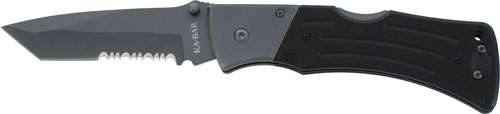 Ka-Bar G10 Mule Serrated Tanto Folding Knife 4" Blade Black Grips