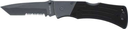 Ka-Bar G10 Mule Serrated Tanto Folding Knife 4" Blade Black Grips