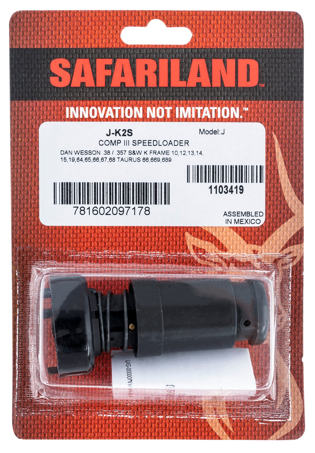Safariland JK2S Comp III 6rd Spring-Action .38 Special/357 Mag Speedloader S&W/Dan Wesson