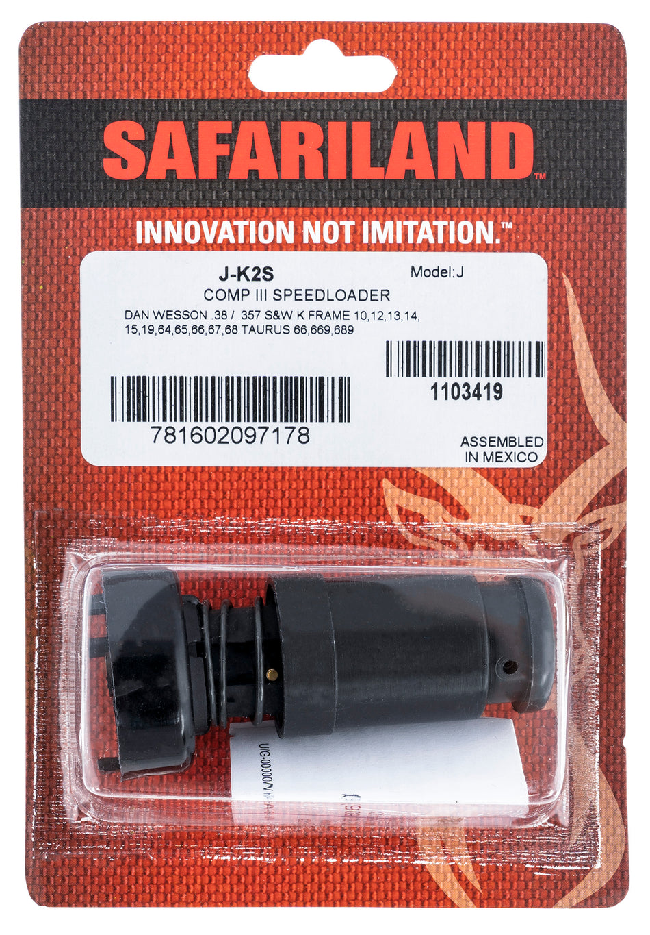 Safariland JK2S Comp III 6rd Spring-Action .38 Special/357 Mag Speedloader S&W/Dan Wesson