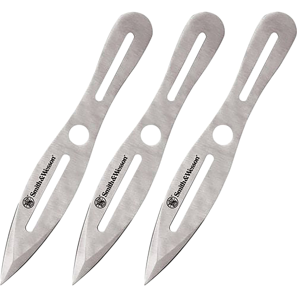 Smith & Wesson Bullseye SWTK10CP 5" Fixed Spear Point Throwing Knives 2Cr13MoV Stainless Steel 3-Pack with Nylon Sheath