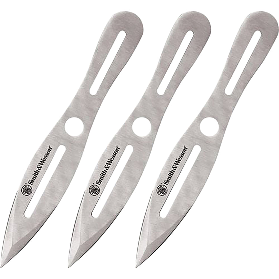 Smith & Wesson Bullseye SWTK10CP 5" Fixed Spear Point Throwing Knives 2Cr13MoV Stainless Steel 3-Pack with Nylon Sheath