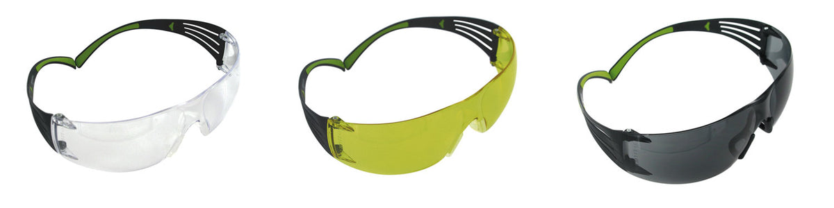Peltor Sport SecureFit 400 Clear Amber Gray Lens Anti-Scratch Glasses 3-Pack