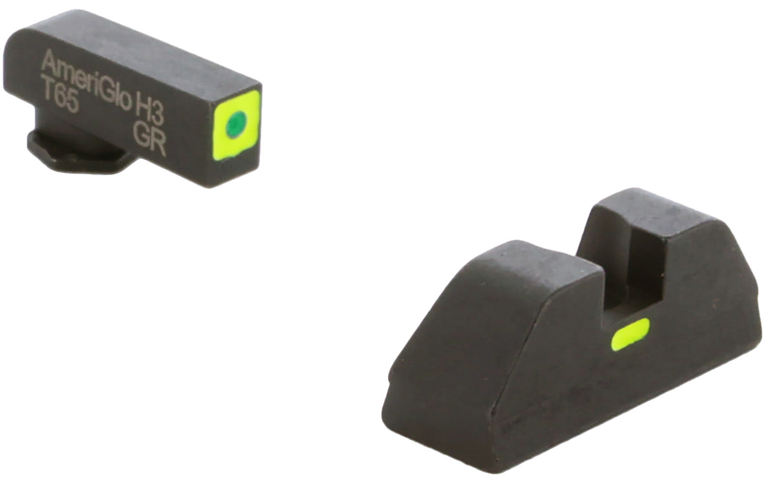 AmeriGlo GL605 CAP Combative Action Pistol Sight Set for Glock 42/43 Series – Green Tritium LumiGreen