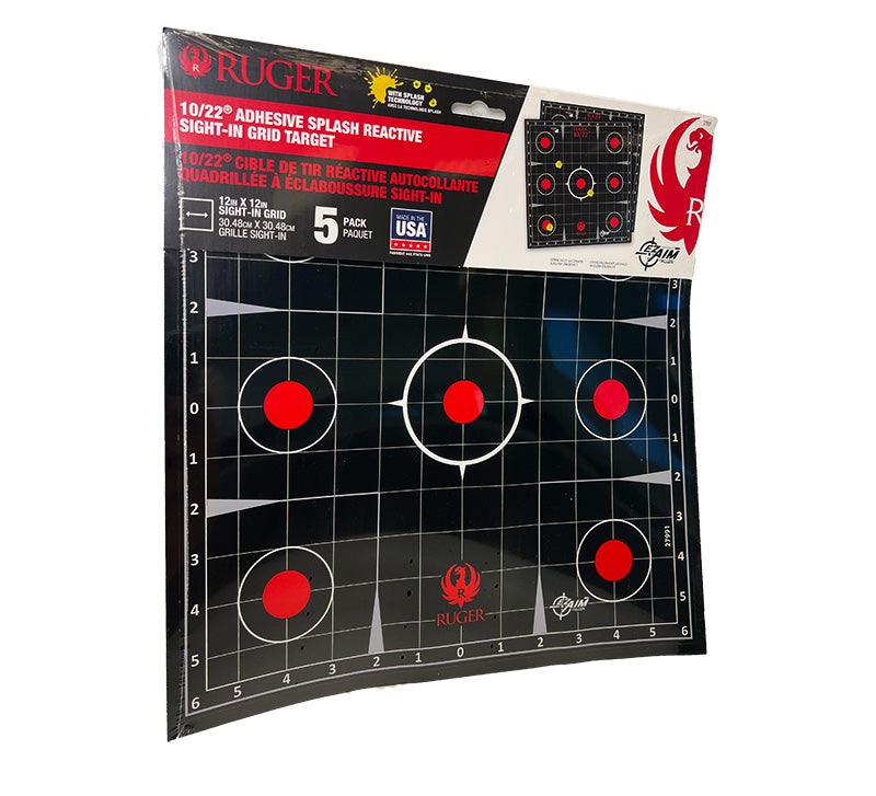 Ruger 10/22 Splash Adhesive Target Kit 12.5x12.5 Inch 5 Pack