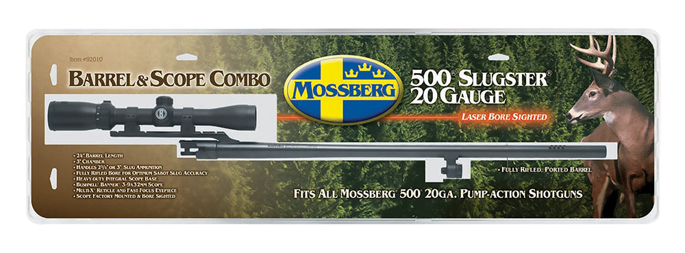 Mossberg 92010 20 Gauge 24" Fully-Rifled Slug Barrel with 3-9x40mm Scope for 500 and Maverick 88 6-Shot