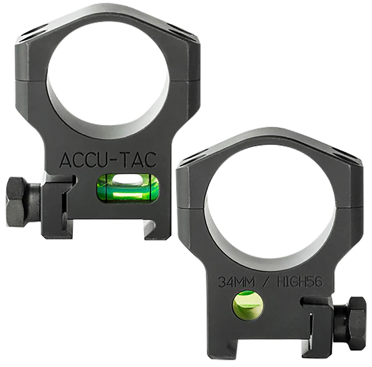 Accu-Tac HSR340 Precision 34mm Scope Rings Flat Black CNC Machined