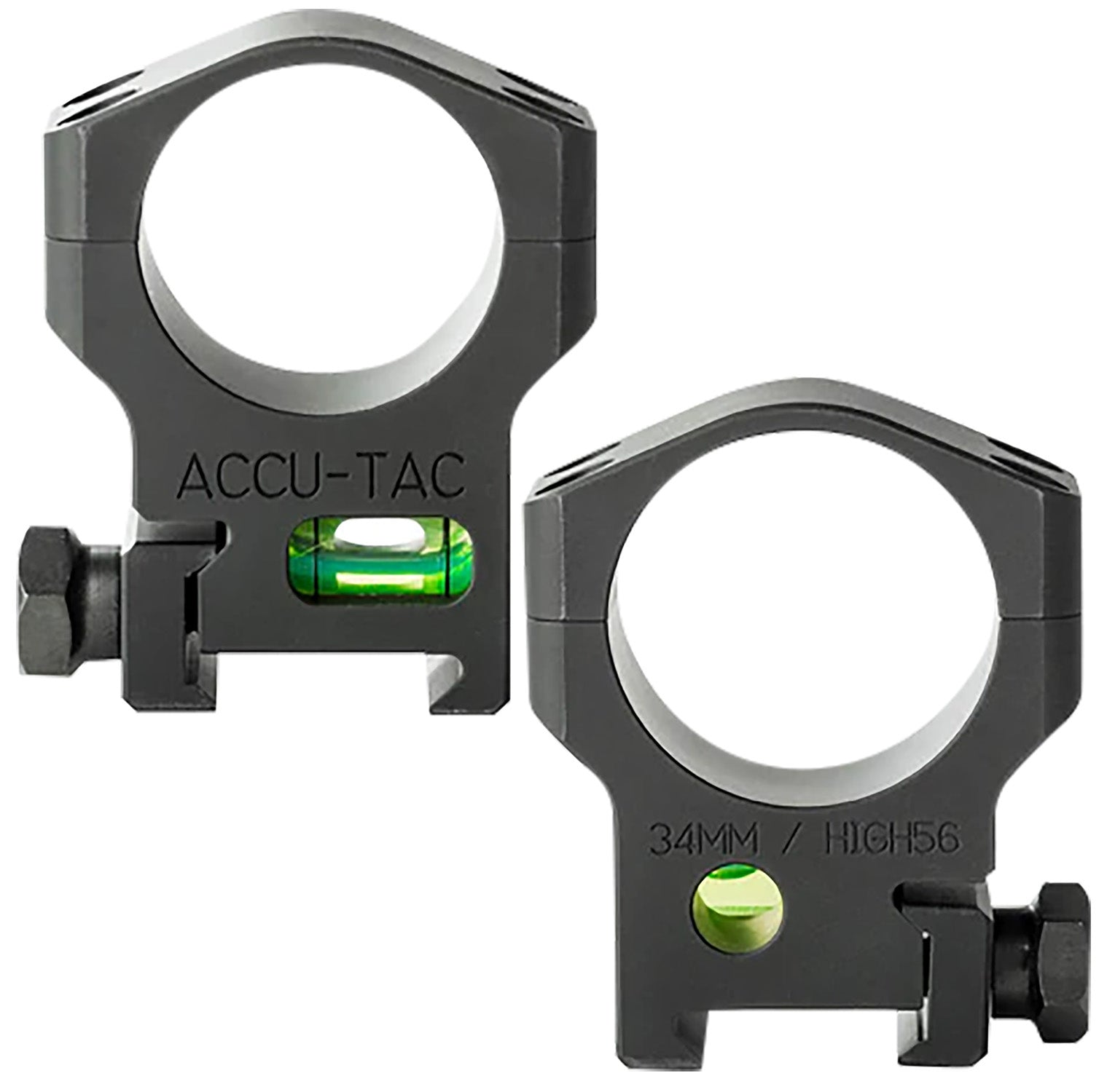 Accu-Tac HSR340 Precision 34mm Scope Rings Flat Black CNC Machined
