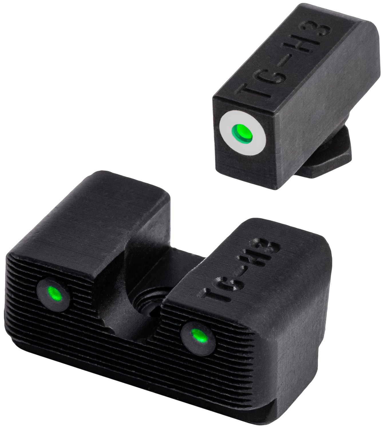 TruGlo TG231G1W Tritium Pro Low Green Tritium White Outline Front/Rear Sights for Glock