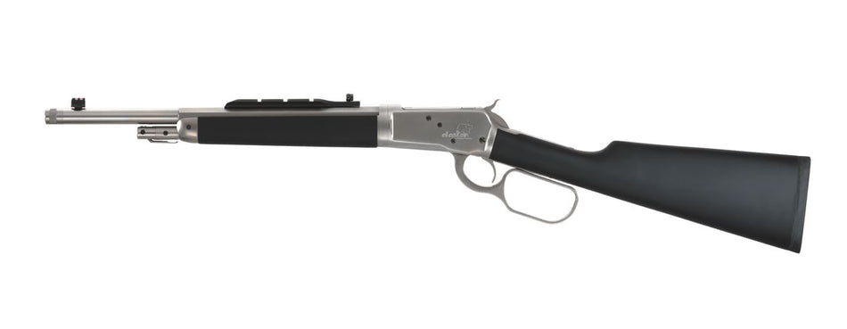 Taylors & Company 220097 1892 Alaskan Take-Down 44 Rem Mag Caliber with 5+1 Capacity, 16.50" Barrel, Matte Chrome Metal Finish & SoftTouch Black Synthetic Stock Right Hand (Full Size)